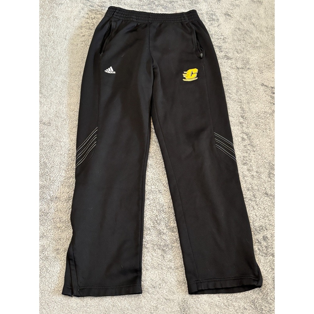 Adidas Climawarm Central Michigan Sweatpants Mens Small Black Elastic Track